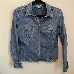 French Cuff Dark Blue Denim Jacket